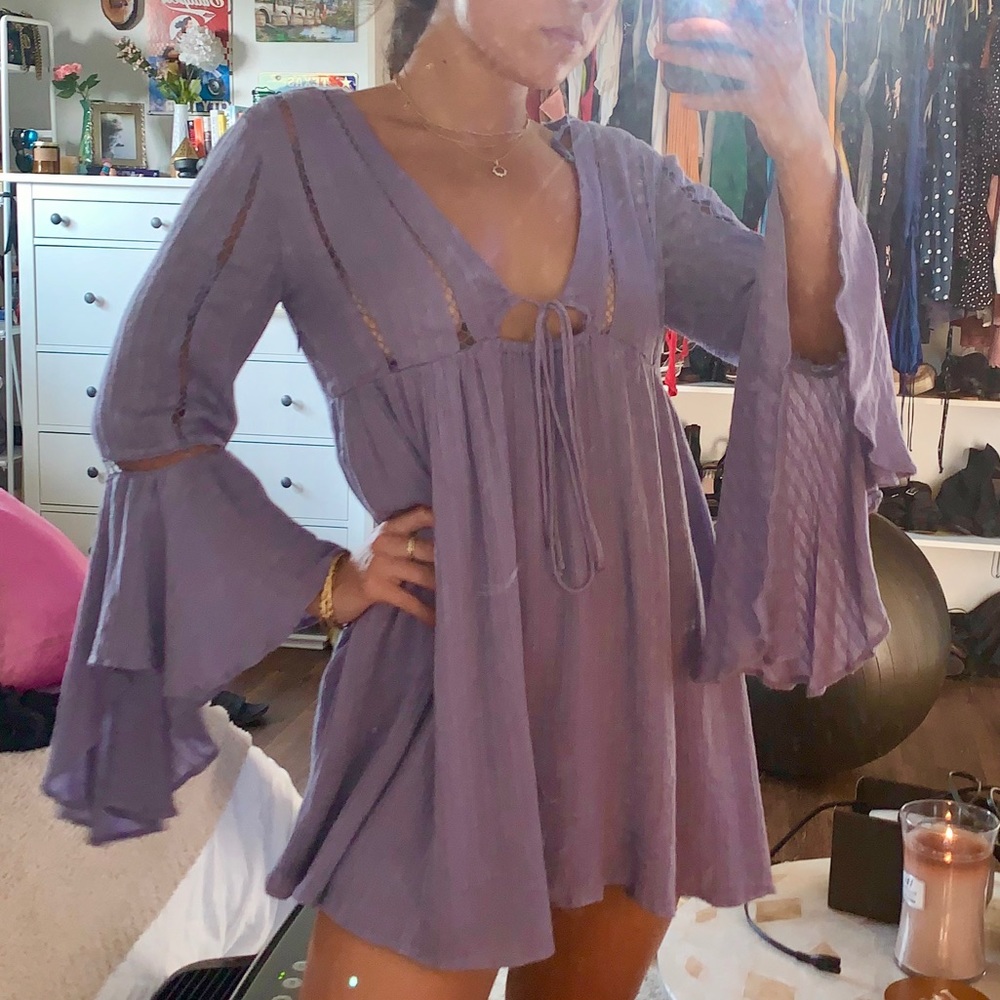 Free people purple flowy dress